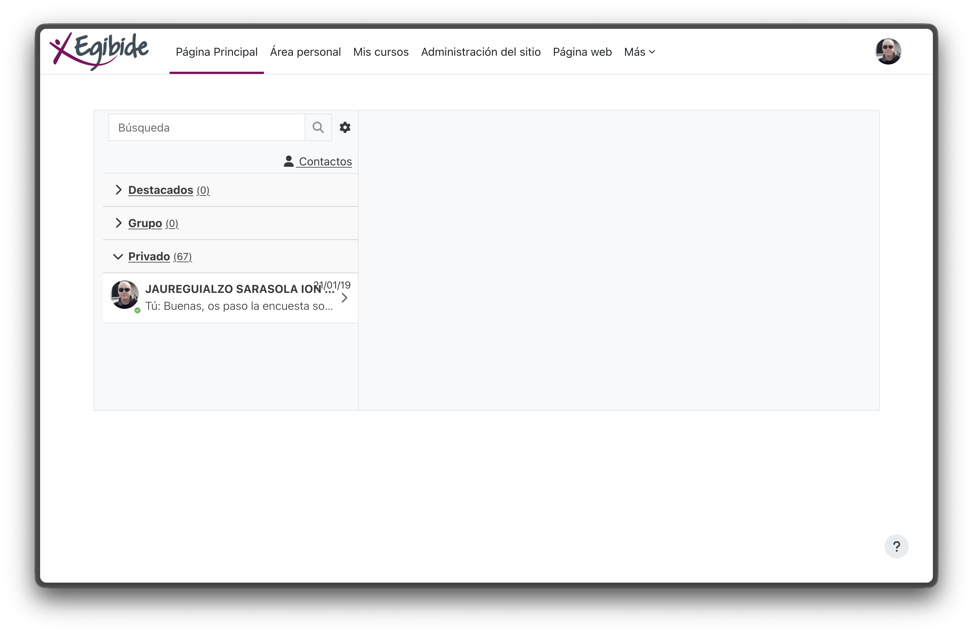 Mensajería de Moodle